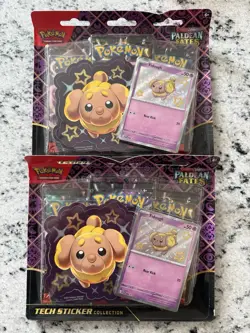 Pokemon TCG Paldean Fates Tech Sticker Collection Fidough - Lot Of 2 - Sealed - Image 1