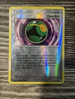 Pokemon Dusk Ball 110/123 Mysterious Treasures Reverse Holo Rare *DAMAGED* - Image 1