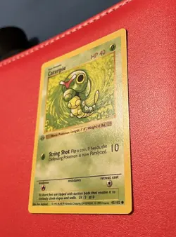 1999 Pokemon Base Set Caterpie 1st Edition Shadowless 45/102 NM - Image 3