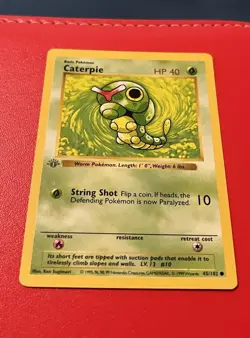 1999 Pokemon Base Set Caterpie 1st Edition Shadowless 45/102 NM - Image 4