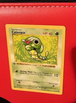 1999 Pokemon Base Set Caterpie 1st Edition Shadowless 45/102 NM - Image 5