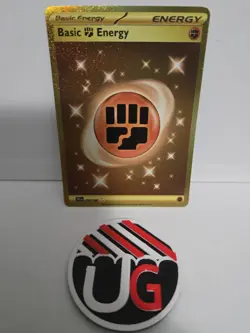 Pokemon TCG Gold Basic Fighting Energy Secret Rare 258/198 2023 NM - Image 1