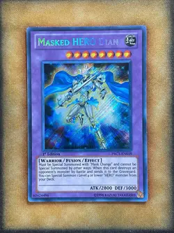 Yugioh Masked HERO Dian PRC1-EN019 Secret Rare 1st Ed LP - Image 1