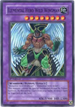Lightly Played, English Yu Gi Oh Elemental Hero Wild Wingman - EOJ-EN035 - Super - Image 1