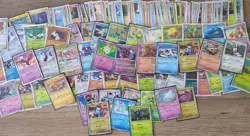 Lot of 175+ English Holo/Reverse Holo Official Pokemon TCG Cards W/ Sleeves - Image 1