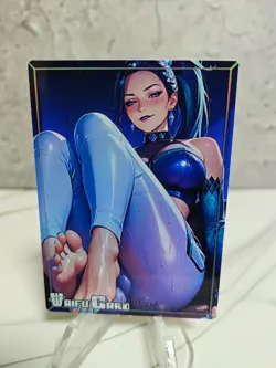 Akali Trading Card Waifu Goddess Story Anime Girl holo Karte Manga Full Art - Image 1