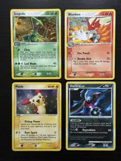 Pokemon TCG Vintage Holo Card Lot Of 4 Blaziken, Sceptile, Darkrai, And Plusle - Image 1