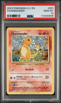 2023 POKEMON CLC-TRADING CARD GAME CLASSIC #001 CHARMANDER PSA 10 - Image 1