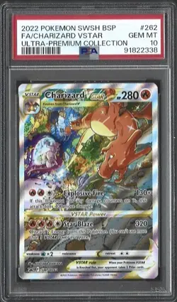 Charizard v Star SWSH262 PSA 10 Ultra Premium Collection Promo Holo Pokemon Card - Image 1