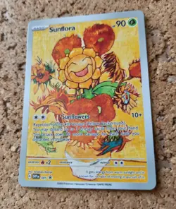 Heliatronc Sunflora Pokemon Van Gogh Pikachu Carte Card Fait Main Artisanale Art - Image 1