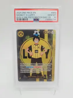Bvb x One Piece PSA 10 Monkey D Luffy Promo Card ST13-003 Matchday 25 Dortmund - Image 5
