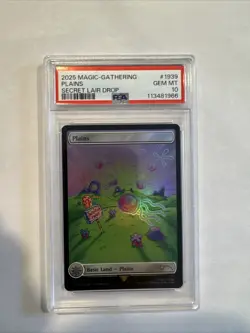 2025 MTG Magic The Gathering SpongeBob Secret Lair Plains Foil #1939 PSA 10! - Image 1