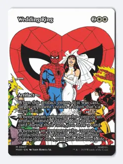Wedding Ring (Borderless) 0007 (M) MTG Marvel's Spider-Man Eternal-Legal (MAR) - Image 1