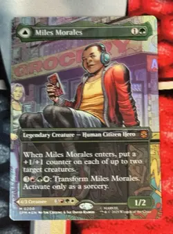 NM Borderless Foil Miles Morales, MTG, Marvel's Spider-Man, Magic, 200 - Image 1