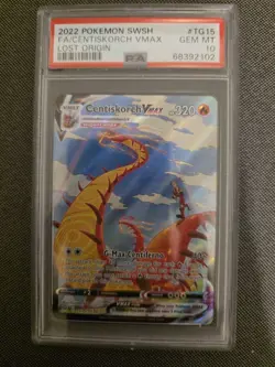 GRADED PSA 10 2022 Pokemon SWSH FA/Centiskorch VMax Lost Origin #TG15 - Image 1