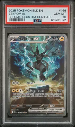 ZEKROM EX Special Illustration Rare 166/086 PSA 10 - 2025 Pokemon TCG Black Bolt - Image 1
