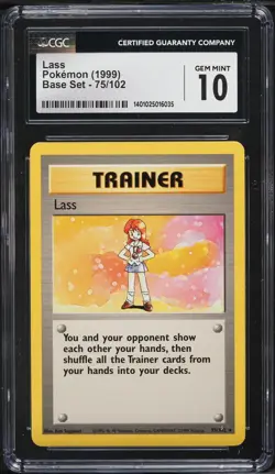 1999 Pokemon Base Set Lass #75 CGC 10 GEM MINT - Image 1