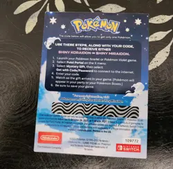 Pokemon Scarlet And Violet Serial Codes Shiny Koraidon or Miraidon UNSCRATCHED! - Image 2