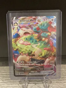 Pokemon TCG Snorlax VMAX Holo Ultra Rare Card Sword & Shield Base Set 142/202 - Image 1