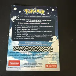 POKEMON SCARLET / VIOLET - SHINY MIRAIDON OR SHINY KORAIDON SERIAL CODE IN HAND - Image 2