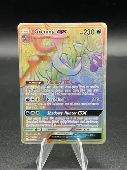 Pokemon Greninja GX 133/131 Forbidden Light Rainbow Secret Rare Holo LP AF3 - Image 1