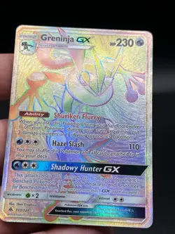 Pokemon Greninja GX 133/131 Forbidden Light Rainbow Secret Rare Holo LP AF3 - Image 2