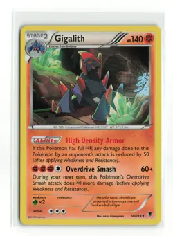 GIGALITH 50/119 HOLO RARE PHANTOM FORCES POKEMON TCG LP - Image 1