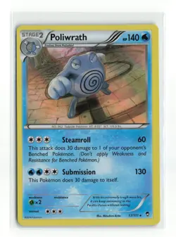 POLIWRATH 17/111 HOLO RARE FURIOUS FISTS POKEMON TCG LP - Image 1