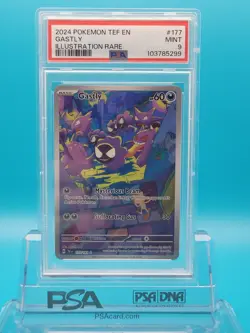2024 Pokemon Temporal Forces Illustration Rare #177: GASTLY: PSA 9 - Image 1