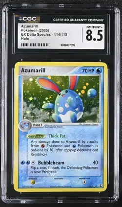 CGC 8.5 Azumarill 2005 EX Delta Species 114/113 Holo Pokemon Card - Image 1