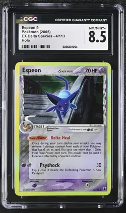 CGC 8.5 Espeon 2005 EX Delta Species 4/113 Holo Pokemon Card - Image 1