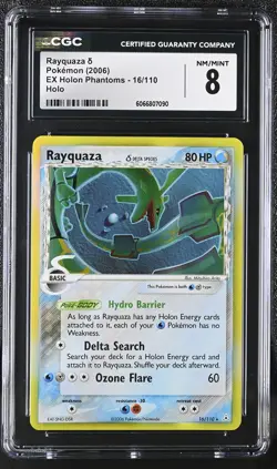 CGC 8 Rayquaza 2006 EX Holon Phantoms 16/110 Holo Pokemon Card - Image 1