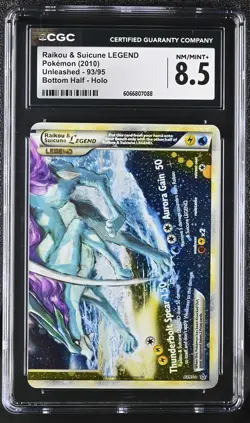 CGC 8.5 Raikou & Suicune LEGEND 2010 Unleashed Bottom 93/95 Holo Pokemon Card - Image 1