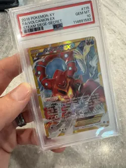 Volcanion EX Steam Siege Holo Card 115/114 Secret Ultra Rare XY PSA 10 GEM MINT - Image 1