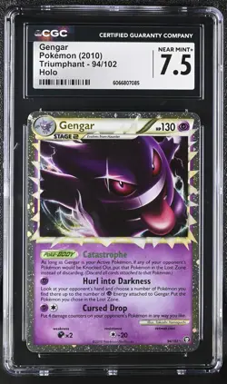 CGC 7.5 Gengar 2010 Triumphant 94/102 Holo Pokemon Card - Image 1