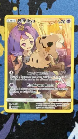 2019 Pokemon Card Sun & Moon Cosmic Eclipse Mimikyu 245/236 Secret Rare - Image 1