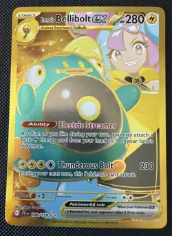 Pokemon TCG Ionos Bellibolt ex 188/159 Journey Together Gold Hyper Rare Card - Image 1