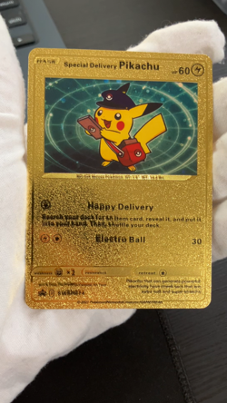 Pikachu Special Delivery Gold Foil Textured Display Card - Image 2