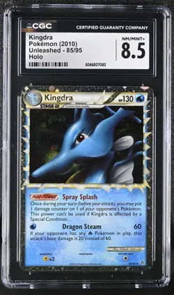 CGC 8.5 Kingdra 2010 Unleashed 85/95 Holo Pokemon Card - Image 1