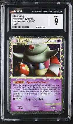 CGC 9 MINT Slowking 2010 Undaunted 85/90 Holo Pokemon Card - Image 1