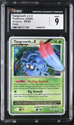 CGC 9 MINT Tangrowth LV.X 2009 Arceus 99/99 Holo Pokemon Card - Image 1