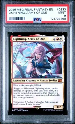 2025 MTG FINAL FANTASY #0233 LIGHTNING, ARMY OF ONE PSA 9 - Image 1