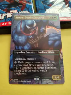 MTG - FOIL Venom, Deadly Devourer (Borderless) - Spider-Man SPE 0022, In Hand - Image 2