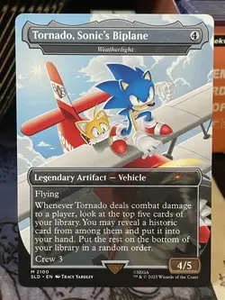 Tornado Sonic's Biplane Weatherlight #2100 MTG Magic Secret Lair Hedgehog Sega - Image 1