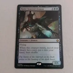 Rune-Scarred Demon - Foundations Foil MTG NM - Image 1