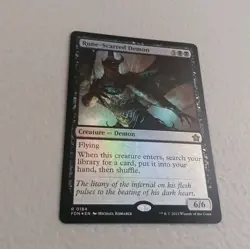 Rune-Scarred Demon - Foundations Foil MTG NM - Image 2
