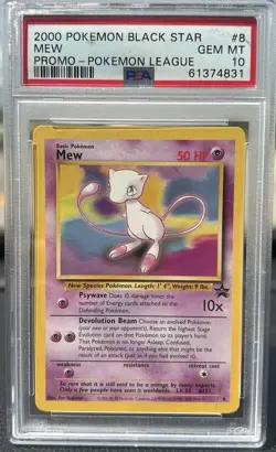 2000 POKEMON PROMO BLACK STAR POKEMON LEAGUE #8 MEW PSA 10 - Image 1
