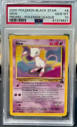 2000 POKEMON PROMO BLACK STAR POKEMON LEAGUE #8 MEW PSA 10 - Image 2
