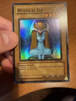 Yugioh Mystical Elf LOB-062 Super Rare WAVY Unlimited EXTREMELY RARE NM - Image 1