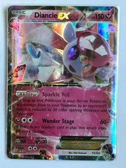 Diancie EX ULTRA RARE 72/124 XY Fates Collide Pokemon card TCG NM HOLO - Image 1